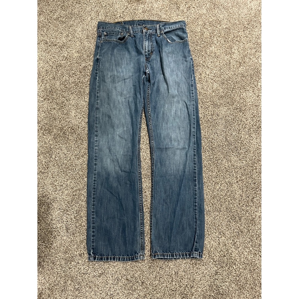 Levis 514 Straight Fit Mens Blue Denim Jeans W32 L32 Medium Wash Cotton
